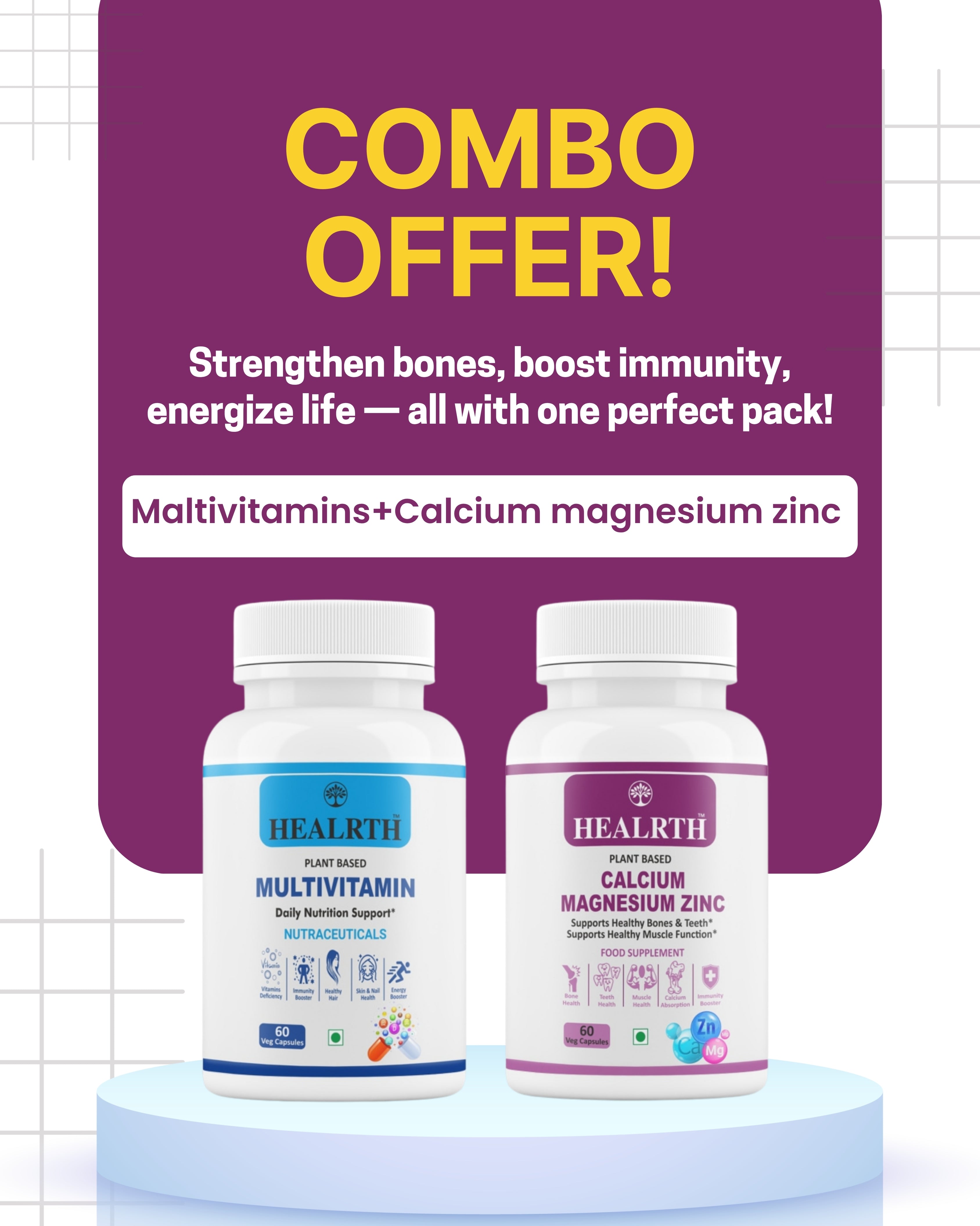 Multivitamin & Calcium Magnesium Zinc Duo